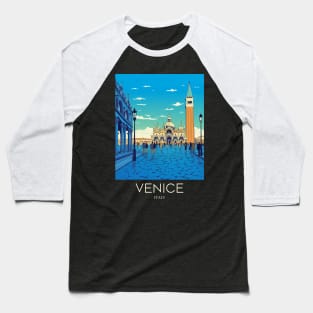 A Pop Art Travel Print of Venice - Italy Baseball T-Shirt